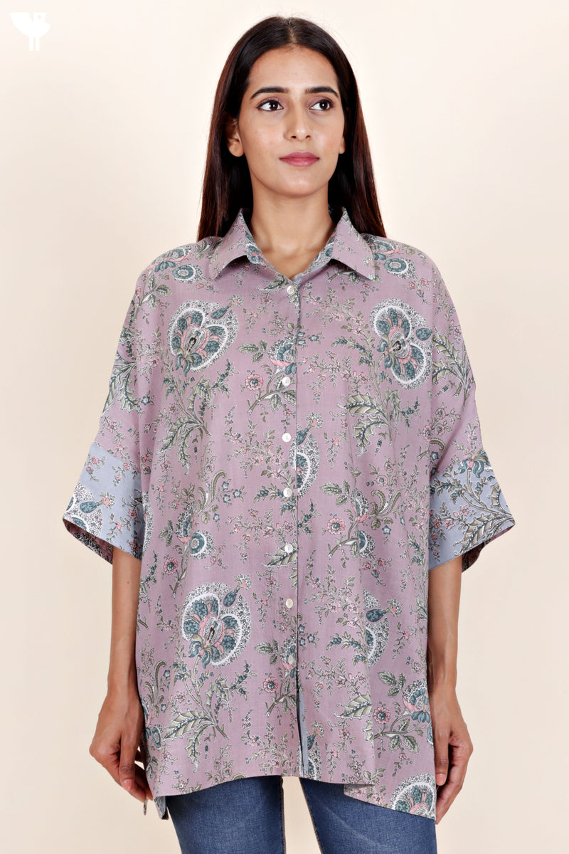 Cambric Cotton Top In Floral Print