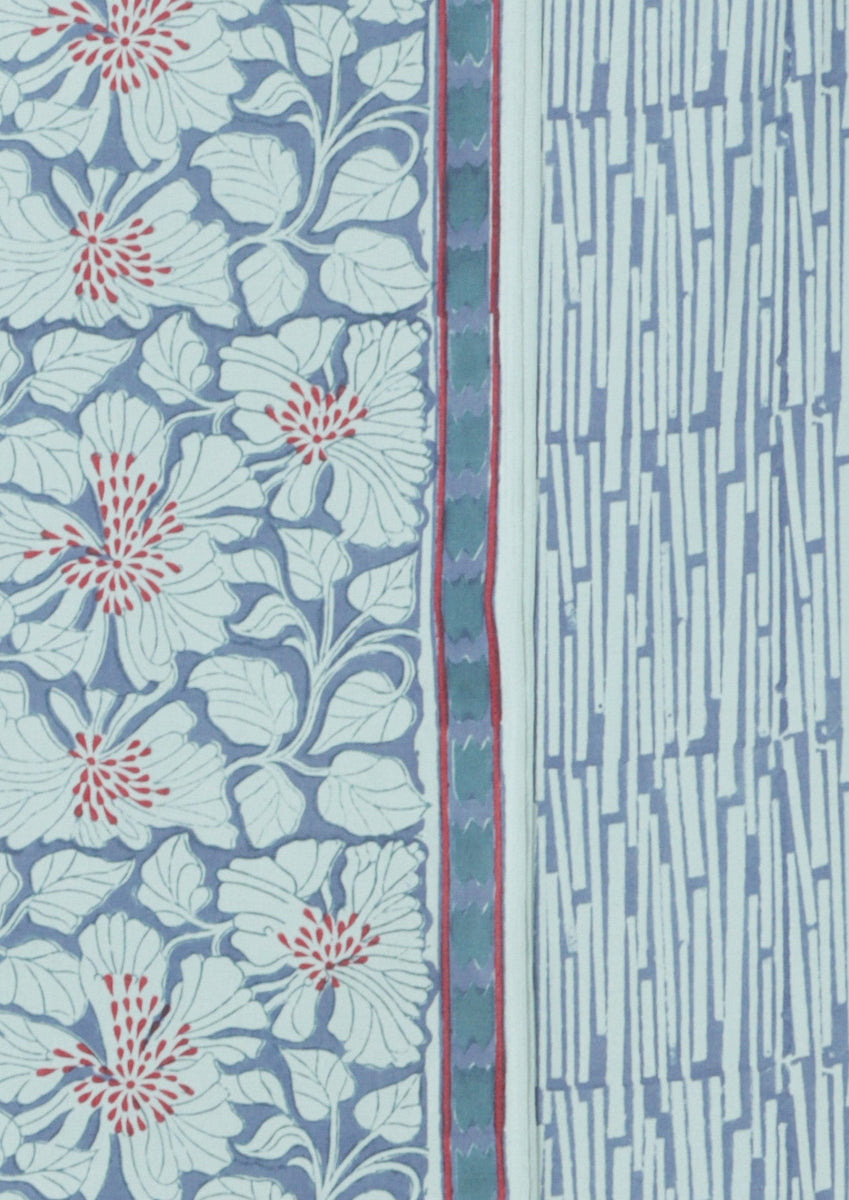 Bizzy Lizzy Dress Material With Chiffon Dupatta In Floral Block Print