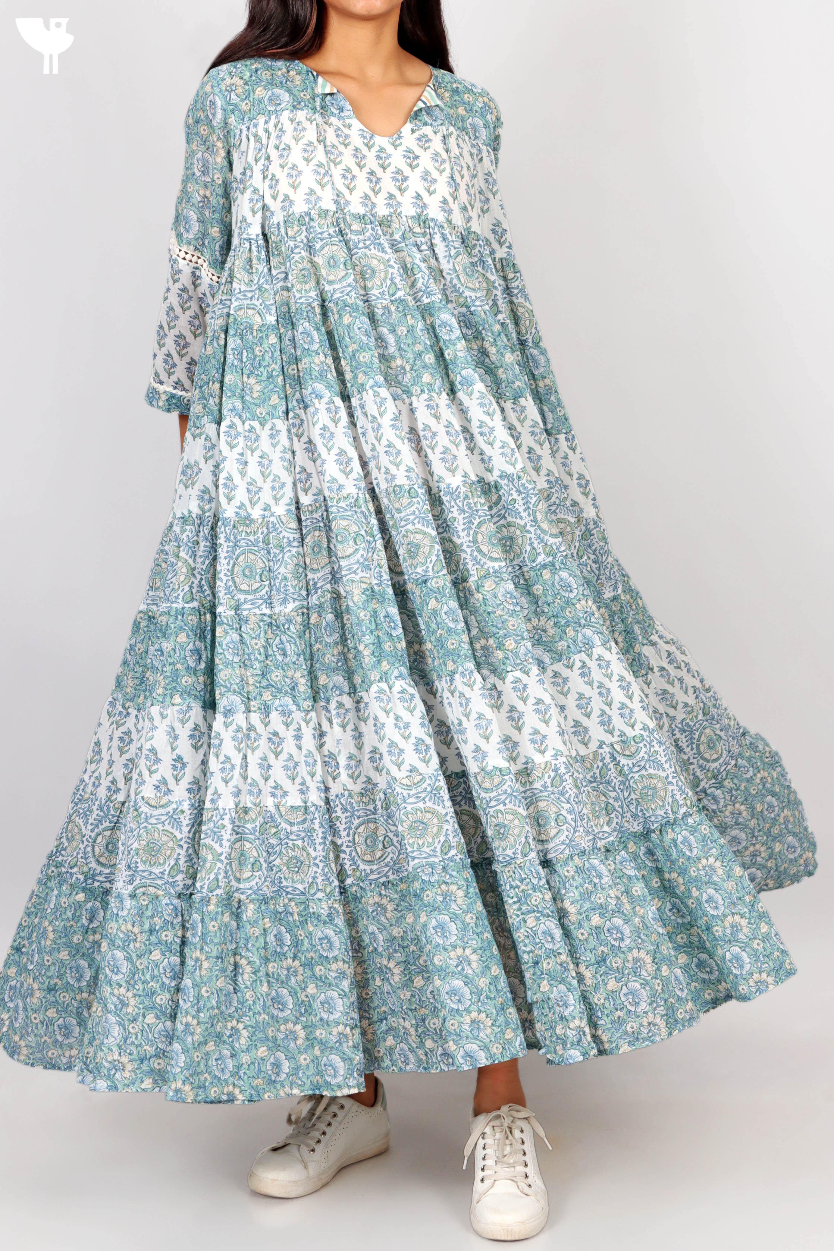 mulmul cotton maxi dress Blue, Green Women Sleeveless Cotton Dress  Pinklay